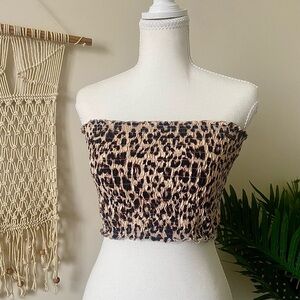 Topshop Cheetah Print Bandeau Top